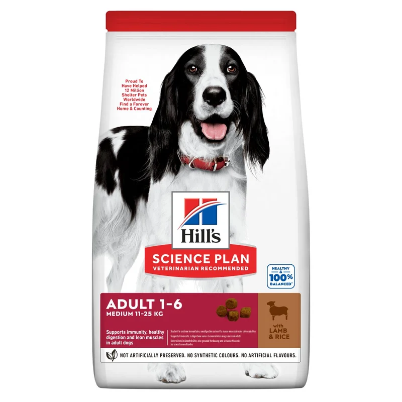 Hill's Science Plan Medium Adult Crocchette con Agnello e Riso per Cani Sacco 14 Kg