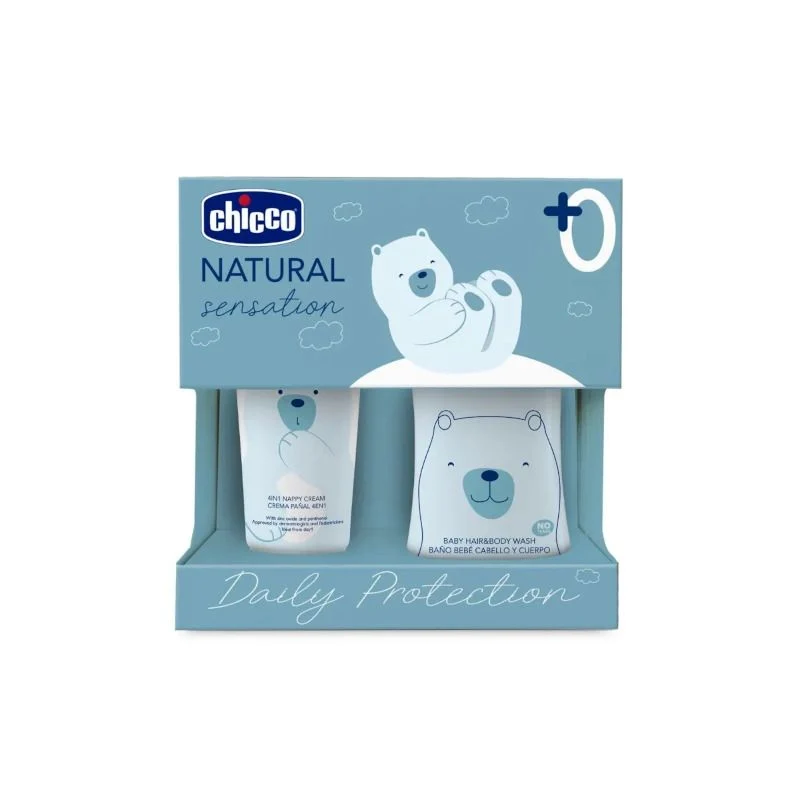 Chicco Natural Sensation Set detergente corpo e capelli 200ml + pasta lenitiva 4in1 100ml