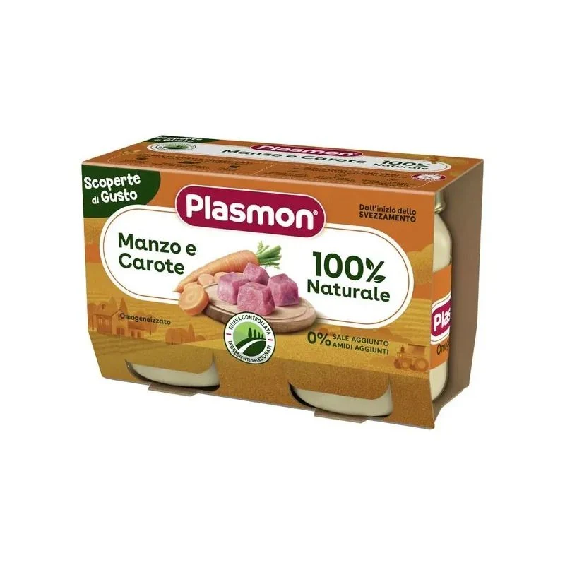 Plasmon Scoperte di Gusto omogeneizzato manzo e carote 6 mesi+ 2x120g