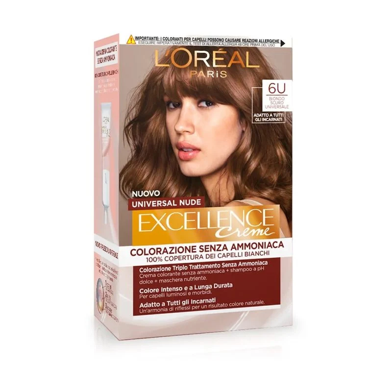 L'Oréal Paris Kit Excellence Universal Nude colorazione permanente 6U Biondo Scuro Universale
