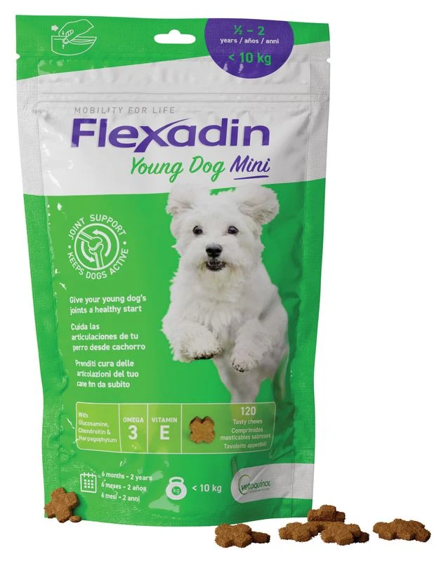 Flexadin Young Mangime Complementare Articolazioni Cani Giovani Taglia Mini 120 Tavolette