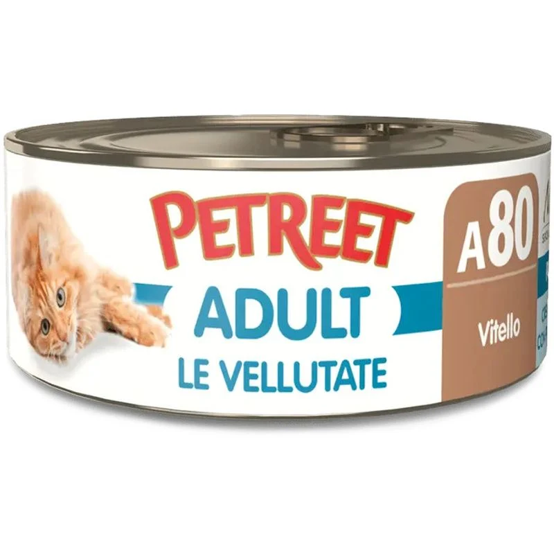 Petreet Vellutate Vitello Cibo Umido Gatto Adulto Barattolo 70g