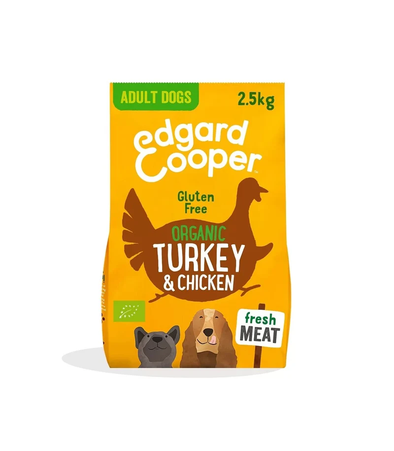 Edgard & Cooper Adult Tacchino E Pollo Biologici Senza Glutine Crocchette per Cani 2,5 Kg