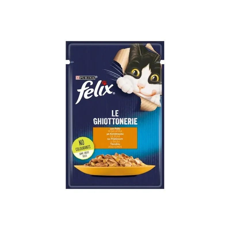 Purina Felix Le Ghiottonerie Gusto Pollo Cibo Umido Gatti Adulti Busta 85g