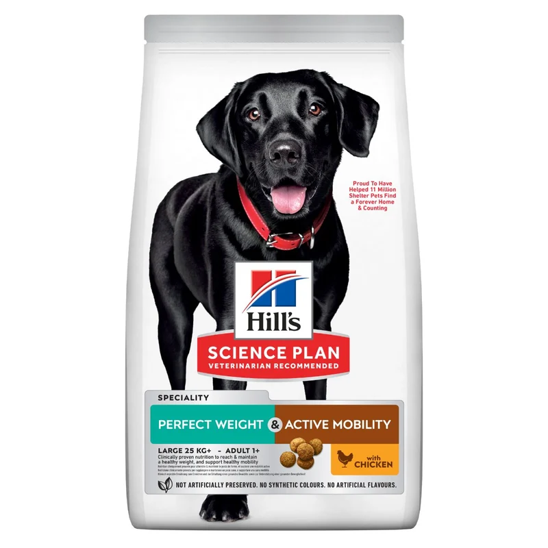Hill's Science Plan Perfect Weight & Active Mobility Adult Crocchette Con Pollo Per Cani Taglia Grande Sacco 12 Kg