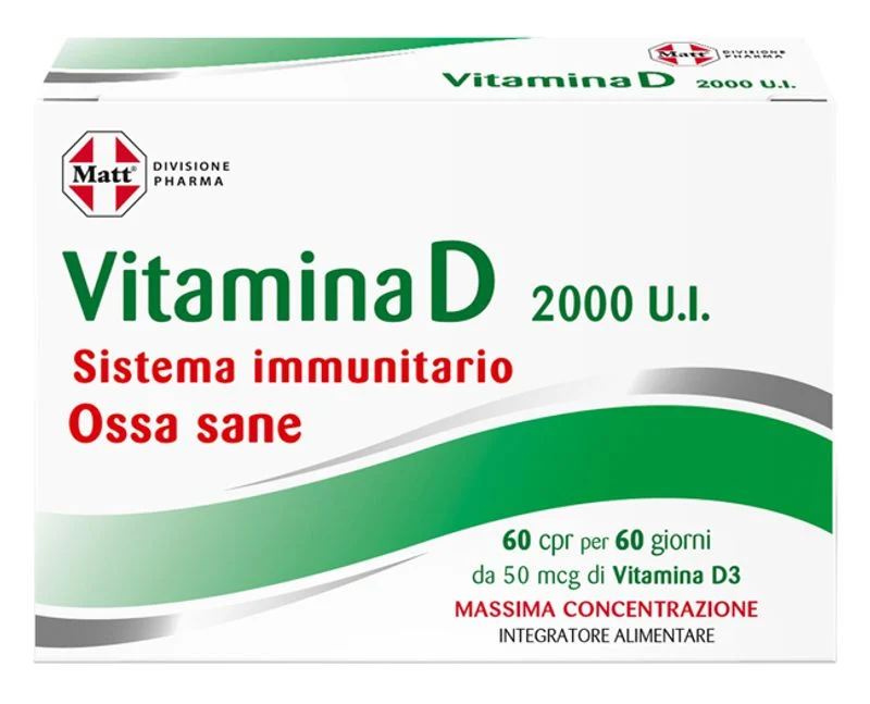 Matt Pharma Vitamina D 2000 U.I. per il sistema immunitario 60 compresse