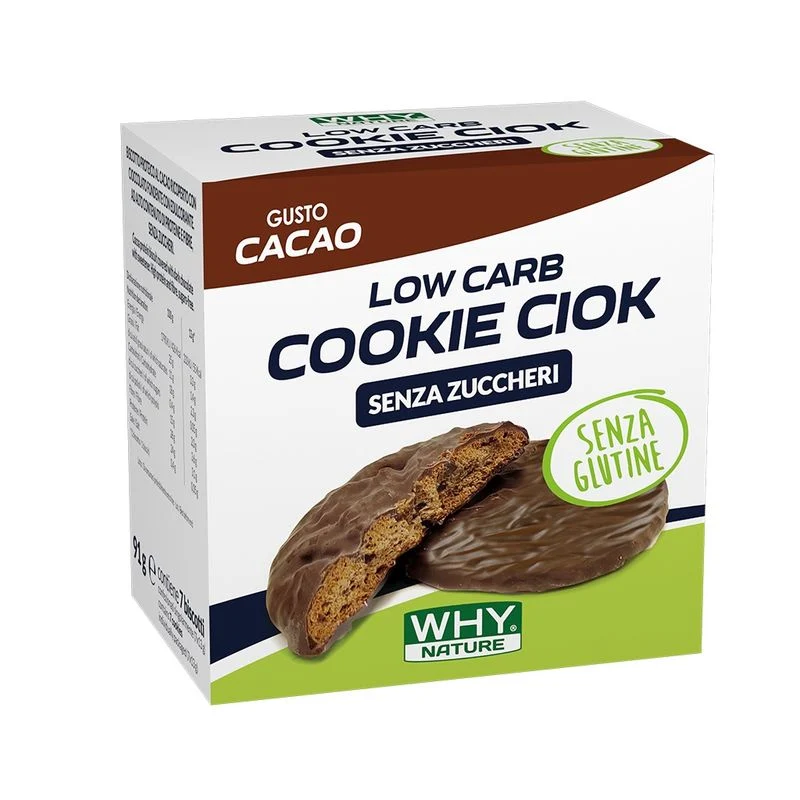 WhyNature Low Carb Cookie Ciok biscotti proteici gusto cacao 7 monoporzione