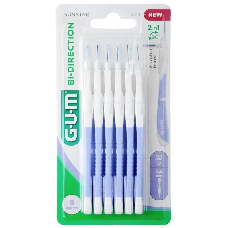 Gum Bi-Direction scovolino interdentale 0.6mm 6 pezzi