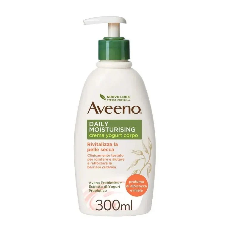 Aveeno Daily Moisturising Crema Corpo allo Yogurt profumo albicocca e miele 300ml