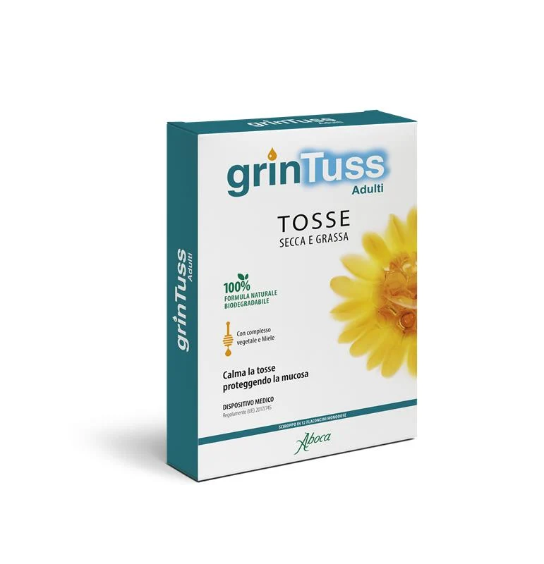 Aboca Grintuss Sciroppo Adulti Tosse Secca/Grassa 12 Flaconcini