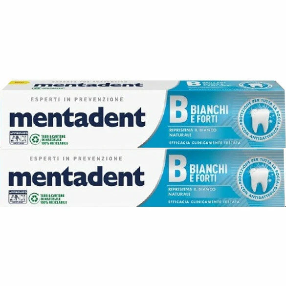 Mentadent Bianchi E Forti Dentifricio 2x75ml