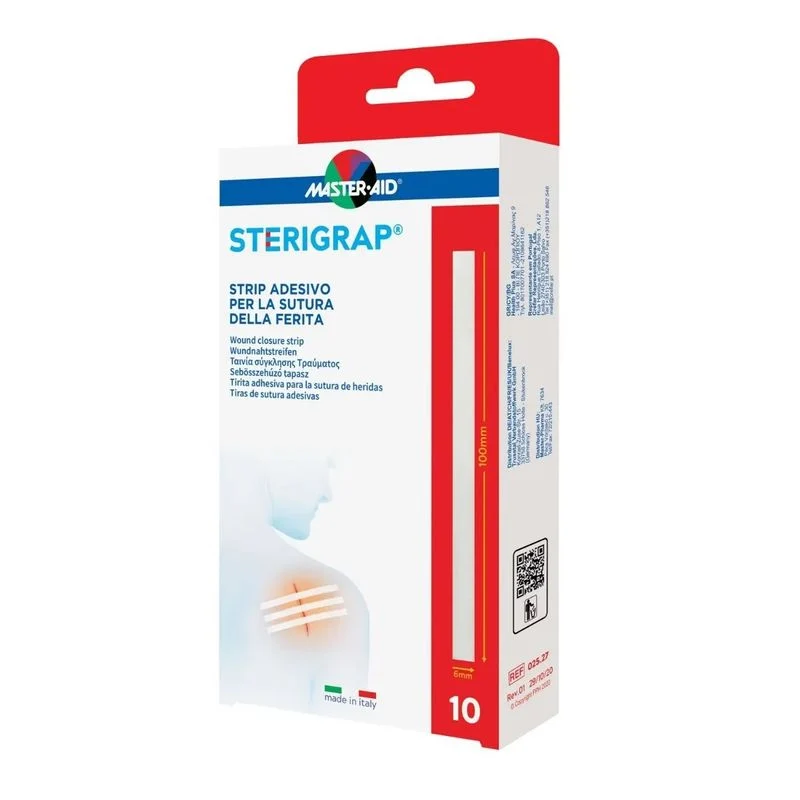 Master-Aid Sterigrap Strip adesivo sutura ferite 100x6mm 10 pezzi