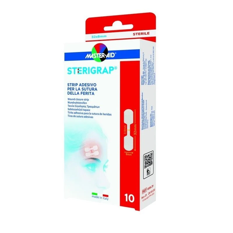 Master Aid Sterirap strip adesivo sutura ferite dimensione 32x8mm 10 pezzi